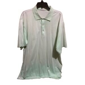 Peter Millar Green Two Tone Lightweight Golf Shirt Short Sleeve Mens XL